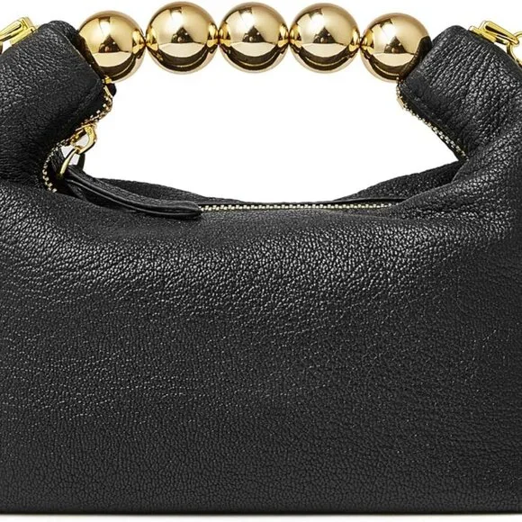 Small Top Handle Clutch Bag Women Designer Goatskin Crossbody Purse With Pearl H - Picture 7 of 7